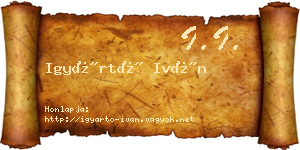 Igyártó Iván névjegykártya