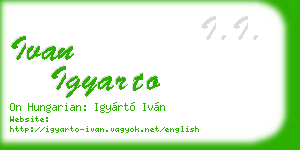 ivan igyarto business card