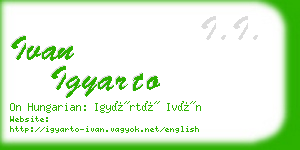 ivan igyarto business card